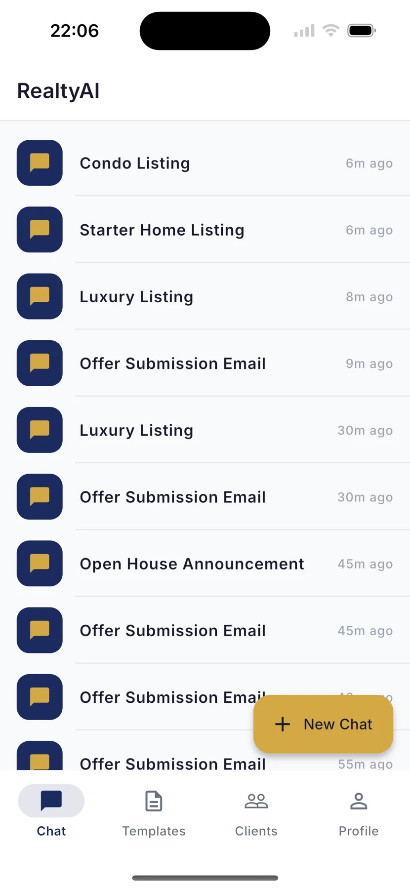 RealtyAI — App-Screenshots